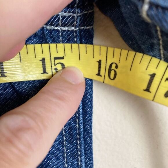 Madewell Pleated Waist Half Zip Denim‎ Dress in Pixie Wash Size 0 (Q6) - Picture 7 of 12